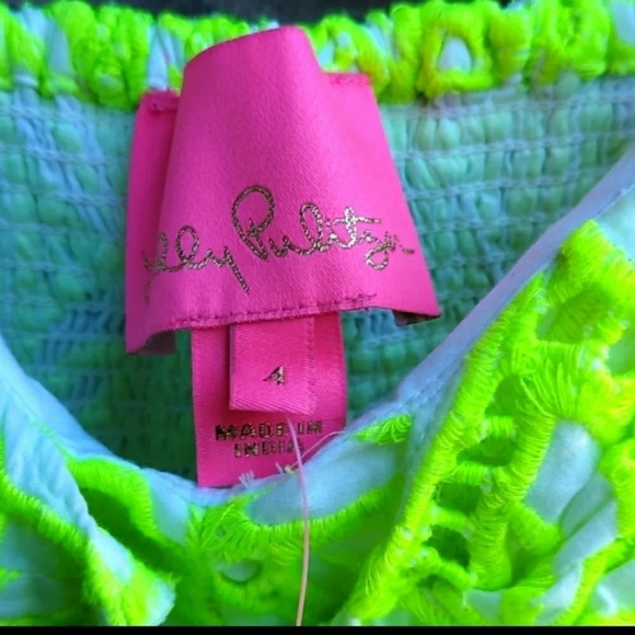 Lilly Pulitzer Brianna Dress Green Eyelet Size 4 NWT - Picture 4 of 10